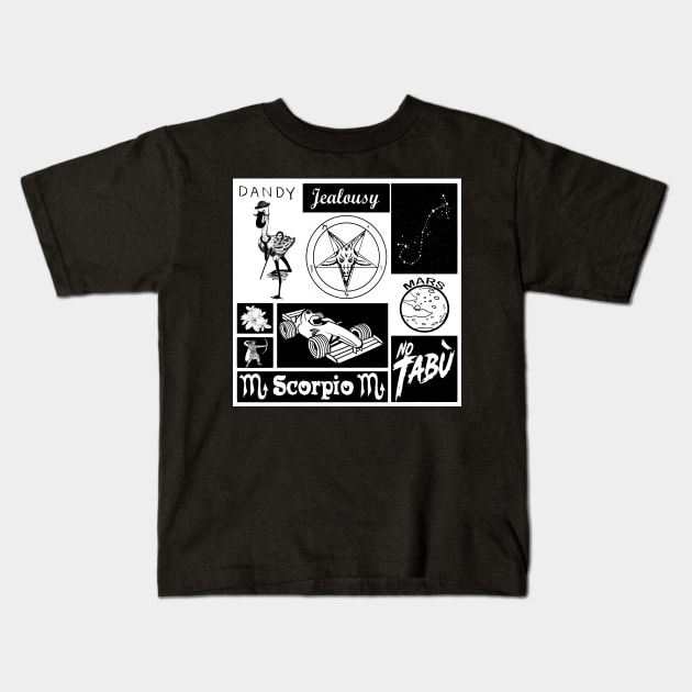 SCORPIO ZODIAC SIGN CHART Kids T-Shirt by DEMON LIMBS
